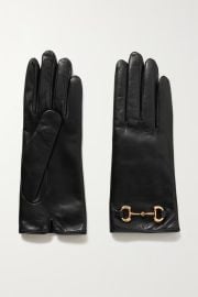 GUCCI Horsebit-detailed leather gloves NET-A-PORTER at Net a Porter